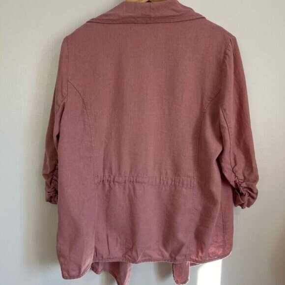 Vintage Jules & Leopold Casual Women’s Small Linen Pink Cardigan Sweater Jacket - Picture 11 of 12